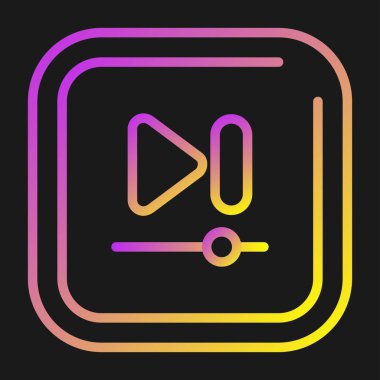 Video Sonraki Parça Kare simgesinin vektör illüstrasyonu