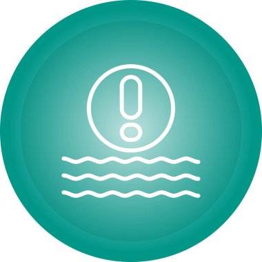 Ünlem işareti olan dalgalar. Web simgesi basit illüstrasyon