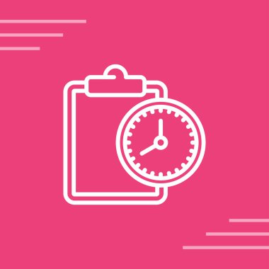 Saat simgesine sahip pano, zaman yönetimi işareti, vektör illüstrasyonu  