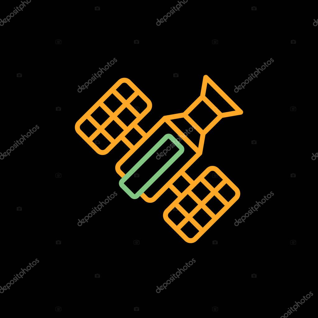 Space radar icon vector. Satelite outline illustration