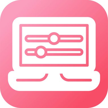 dizüstü bilgisayar simgesi, vektör illüstrasyonu basit tasarım