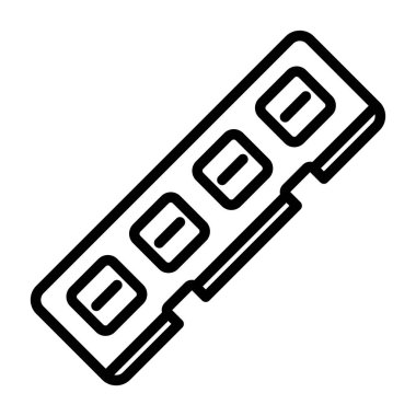 Ram Bellek Vektörü İşareti, Beyaz üzerine izole edilmiş doğrusal renkli Pictogram. Rastgele Erişim Bellek Sembolü, Logo İllüstrasyonu.
