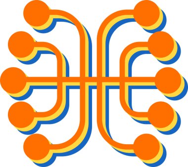 Nöral Ağ simgesi. teknoloji şeması sembolü. 