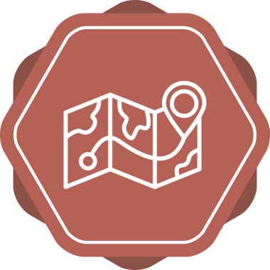 harita simgesinin vektör illüstrasyonu 