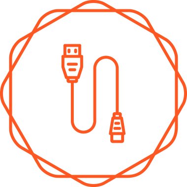 yazıcı kablo simgesi web basit illüstrasyon