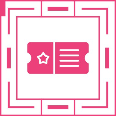 Bilet web simgesi, basit vektör illüstrasyonu