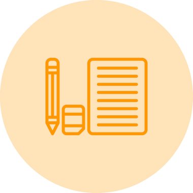 Kağıt ve kalem ağı vektör illüstrasyonlu silgi