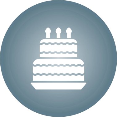 Doğum günü pastası simgesi, basit vektör illüstrasyonu 