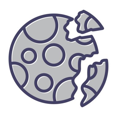  Yok edilen gezegen web simgesi vektör çizimi 