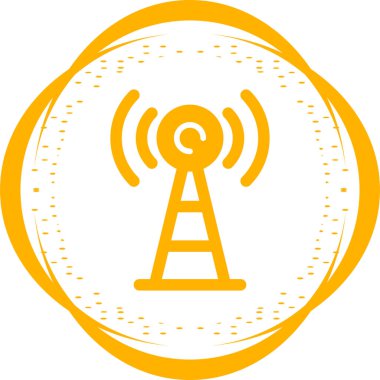 anten sinyal kulesi simgesi, vektör illüstrasyonu 