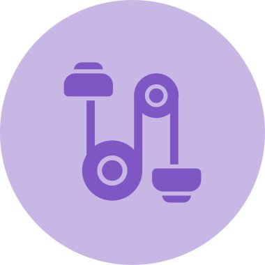 Makara Ağırlığı Simgesi, İp ve Makara Sistemi Simgesi Sanatı İllüstrasyonu