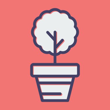  Myrtus bir saksı hattı simgesinde bitki