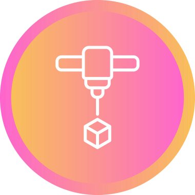 3D baskı simge vektör çizim  