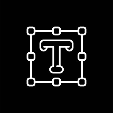 Metin aracı simgesinin vektör illüstrasyonu