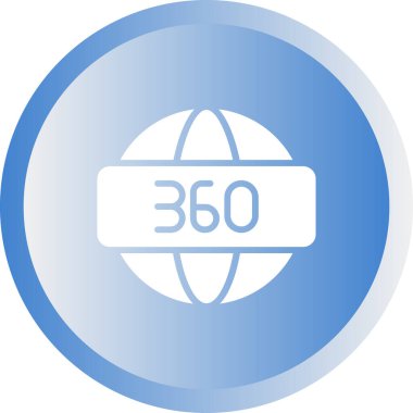 360 Derece sembolü, ağ simgesi, vektör illüstrasyonu 
