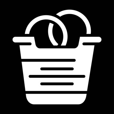 Soğan halkaları yiyecek simgesi, vektör illüstrasyonu