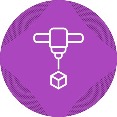 3D baskı simge vektör çizim  