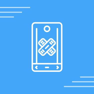 Akıllı telefon vektör web simgesi üzerine alçı 