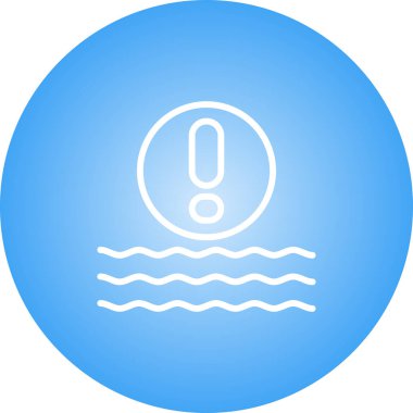 Ünlem işareti olan dalgalar. Web simgesi basit illüstrasyon