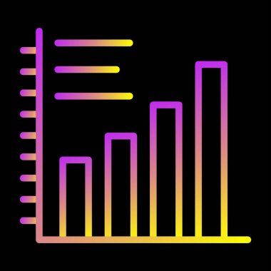 Çubuk Grafik simgesi, vektör illüstrasyonu basit tasarım