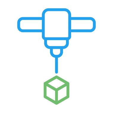 3D baskı simge vektör çizim  