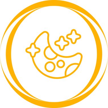 Ay ve yıldızların vektör illüstrasyonu web simgesi