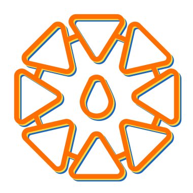 Renkli tekerlek simgesi. Parlak spektrum vektörü. Dairesel gradyan çizimi. Canlı tasarım ögesi.