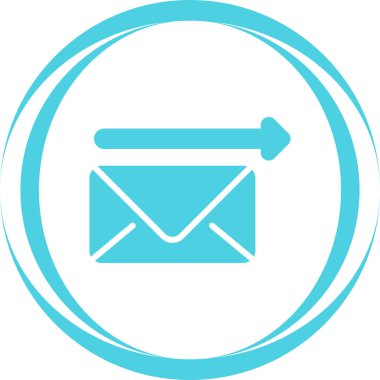 Ok web simgesi ile zarf, basit illüstrasyon