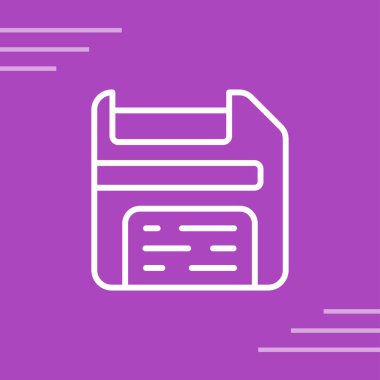 Beyaz arkaplanda izole edilmiş disket simgesi, vektör illüstrasyonu