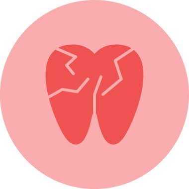 Çatlamış Diş, Diş Logosu şablonu, vektör çizimi 