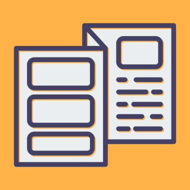 Broşür simgesi, vektör illüstrasyonu basit tasarım