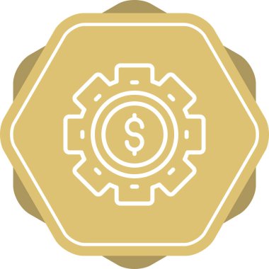 Dolar dişlisi. Web simgesi basit illüstrasyon