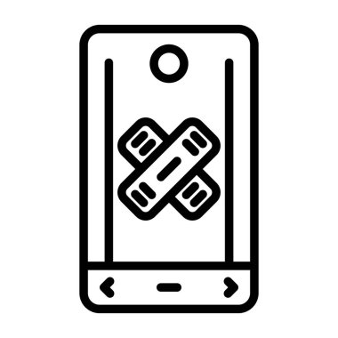 Akıllı telefon vektör web simgesi üzerine alçı 