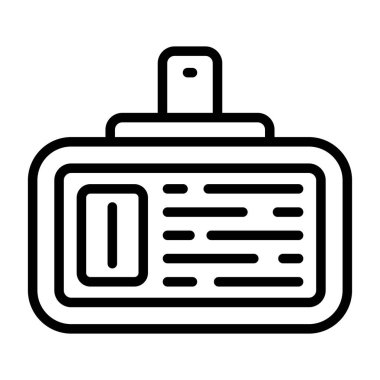 Kimlik kartı belgesi simgesi, vektör illüstrasyonu 