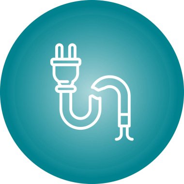 Kırık Kablo ağ simgesi, basit vektör illüstrasyonu