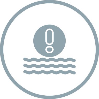 Ünlem işareti olan dalgalar. Web simgesi basit illüstrasyon