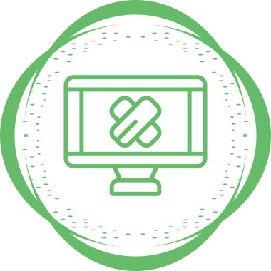 Bilgisayar monitörü ağ simgesi üzerindeki alçı