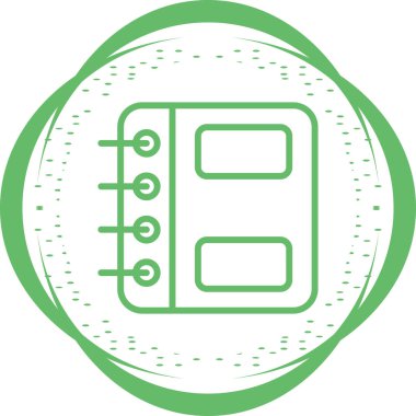 Spiral not defteri simgesi, vektör illüstrasyonu