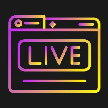 Live Stream modern simgesinin vektör illüstrasyonu