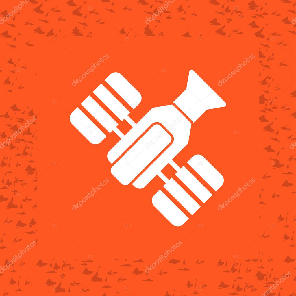 Space radar icon vector. Satelite outline illustration