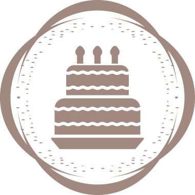 Doğum günü pastası simgesi, basit vektör illüstrasyonu 