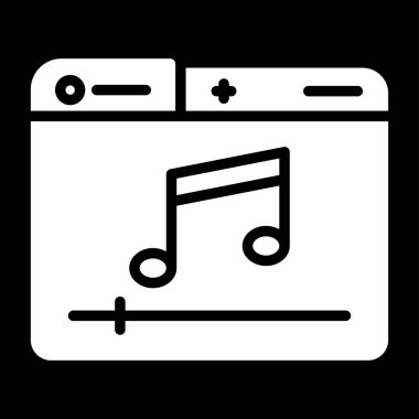 müzik çalar simgesi, vektör illüstrasyonu 