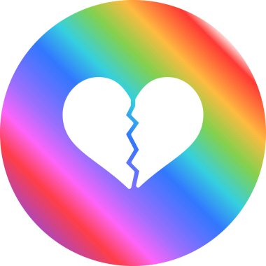 Kırık kalp ağı simgesi, vektör illüstrasyonu