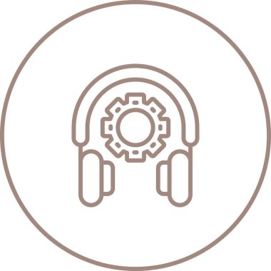 kulaklık web simgesi, vektör çizim 