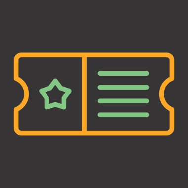 Bilet web simgesi, basit vektör illüstrasyonu