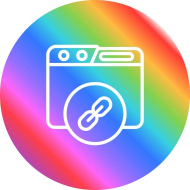 Hiper bağlantı zinciri sembolü. Vektör illüstrasyonu