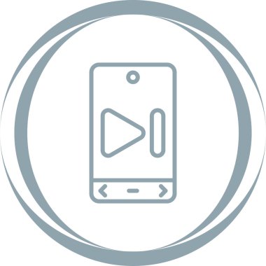 akıllı telefon oynatıcı simgesi, vektör illüstrasyonu basit tasarım