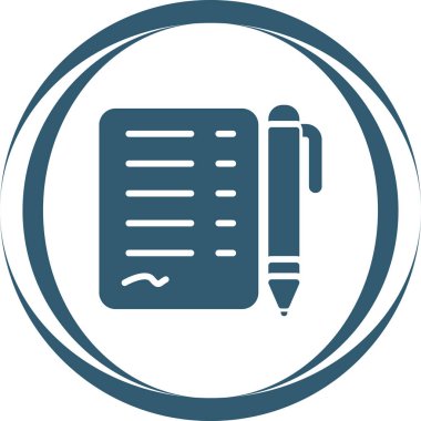 Belge İmzalı Web simgesi vektör illüstrasyonu