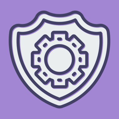 Bir kalkan simgesinin vektör illüstrasyonu