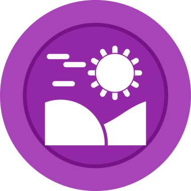 Çöl web simgesi, basit vektör illüstrasyonu